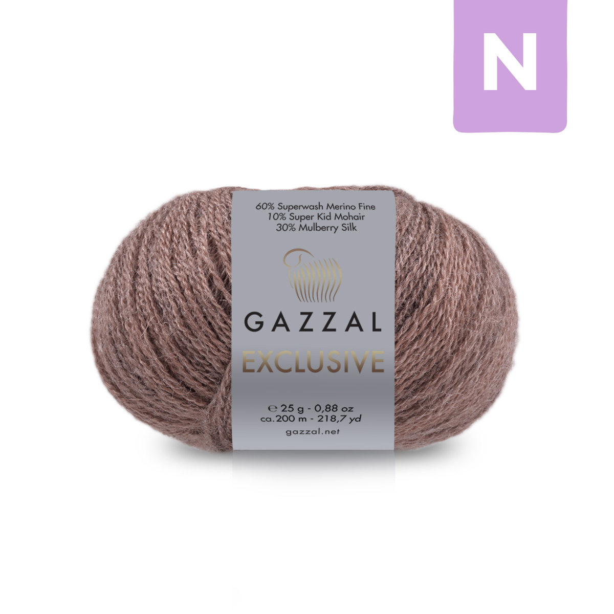 Gazzal Exclusive 9926 Kakavos – merino vilnos, šilko ir moherio siūlai