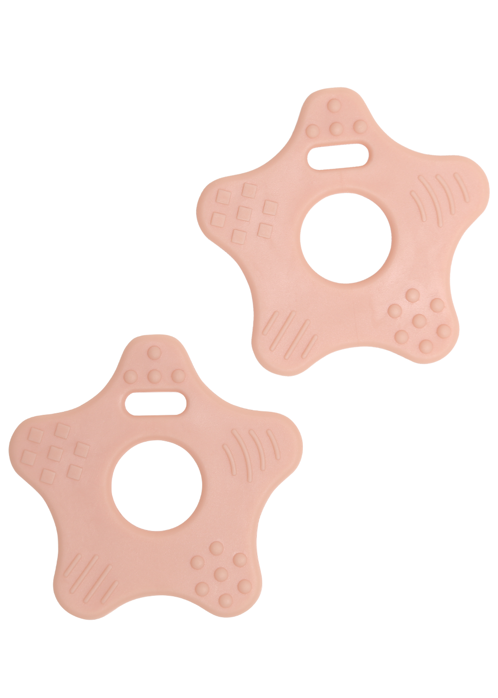 Soft TPE Star Teether (2 pcs) – for Baby Sensory Toys & Rattles Nude