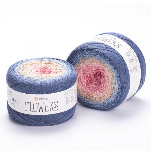 YarnArt Flowers 262 Soft Dusty Rose & Wine – cotton acrylic gradient cake yarn