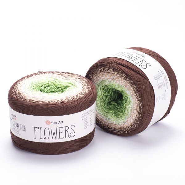 YarnArt Flowers 272 Dove Grey & Anthracite – cotton acrylic gradient cake yarn