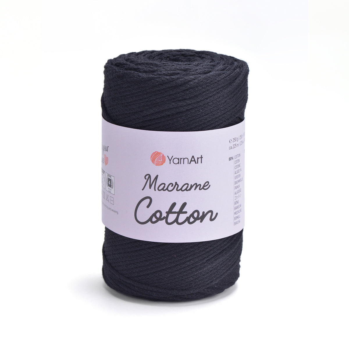 YarnArt Macrame Cotton 750 Dark Navy – braided macrame cord