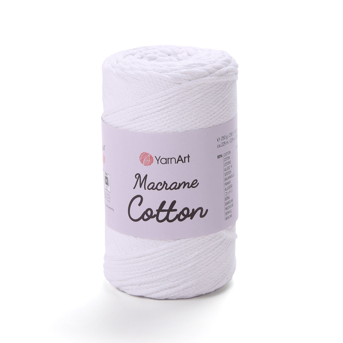 YarnArt Macrame Cotton 751 White – braided macrame cord