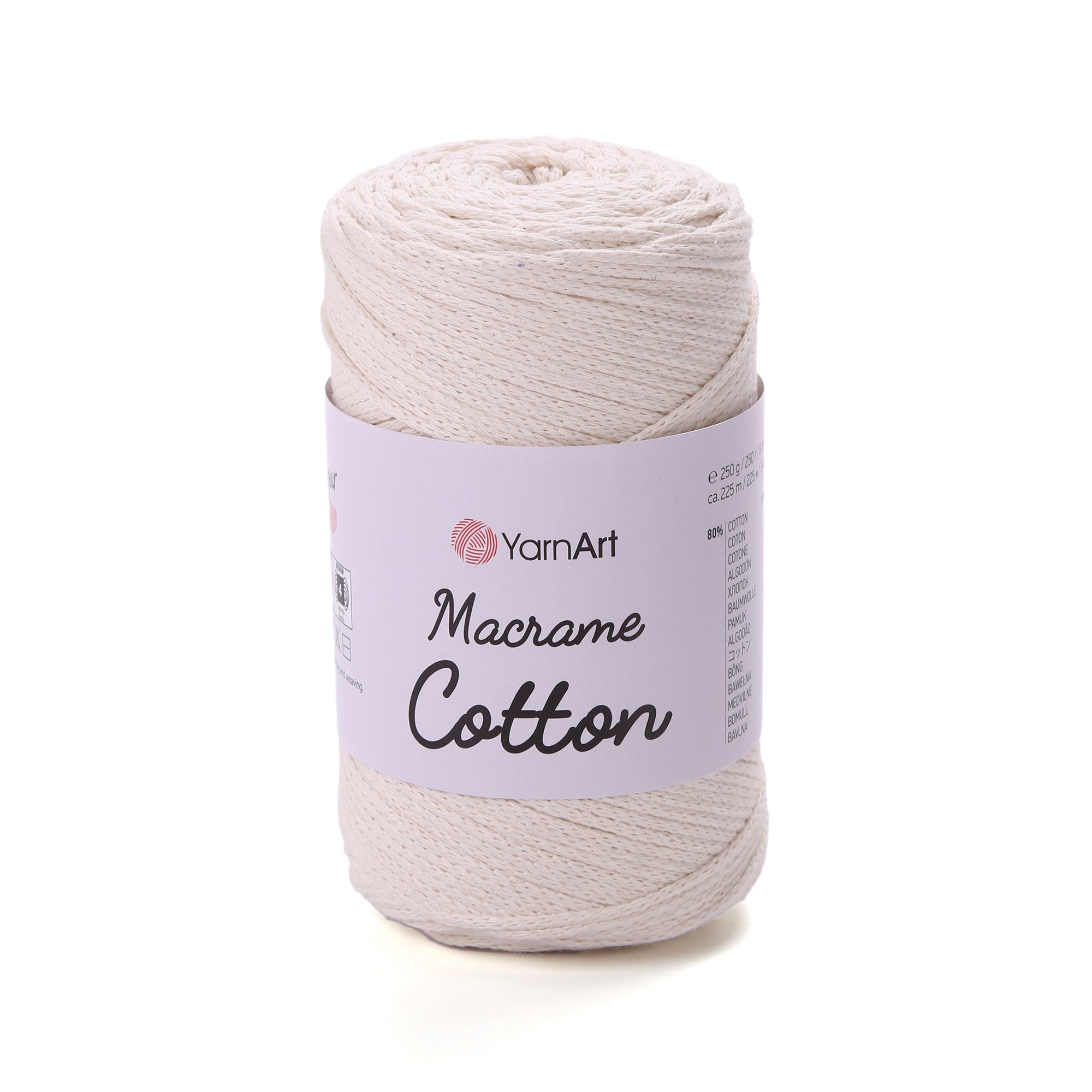 YarnArt Macrame Cotton 752 Silver – braided macrame cord