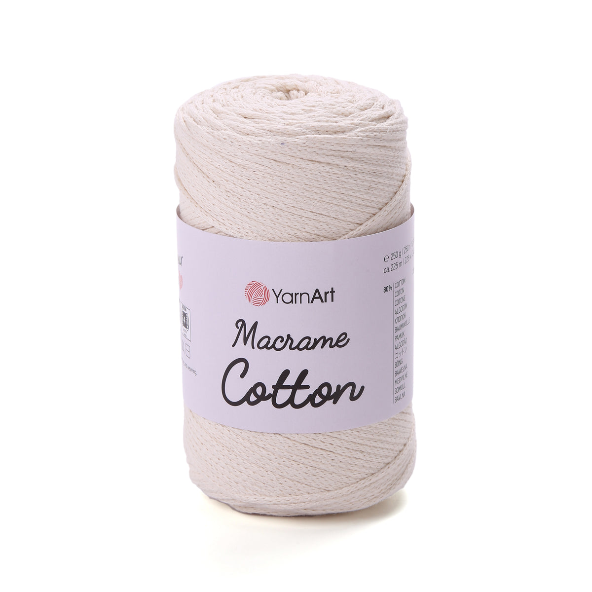 YarnArt Macrame Cotton 752 Silver – braided macrame cord