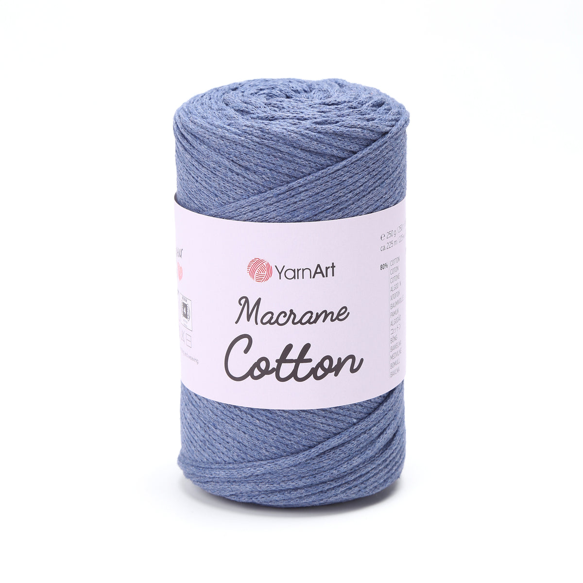 YarnArt Macrame Cotton 761 Denim – braided macrame cord