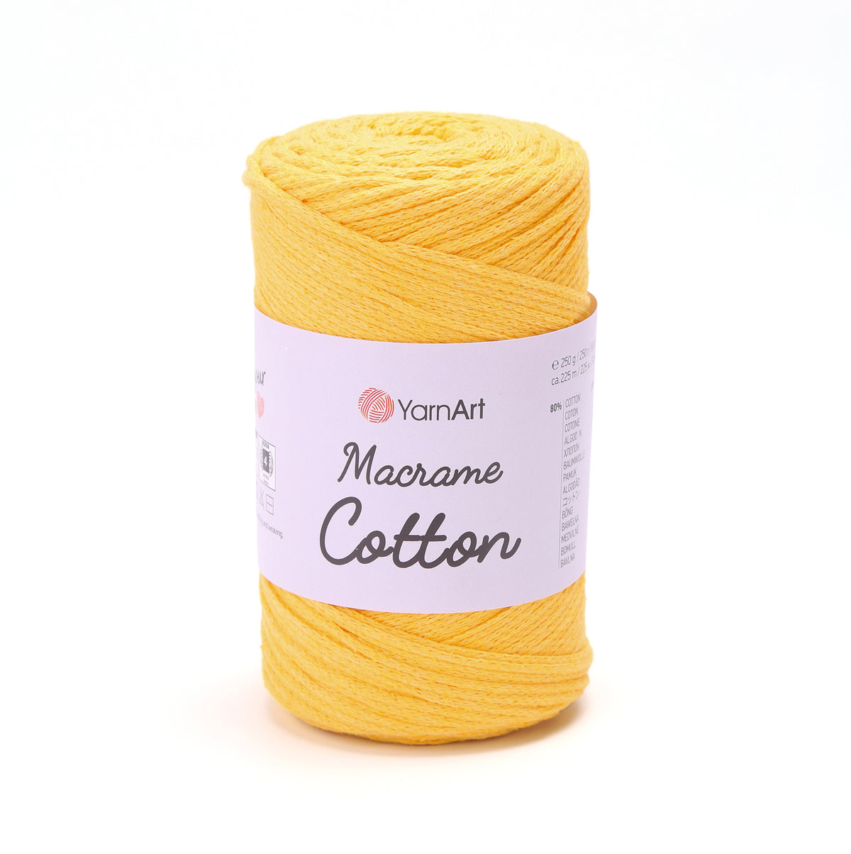 YarnArt Macrame Cotton 764 Yellow – braided macrame cord