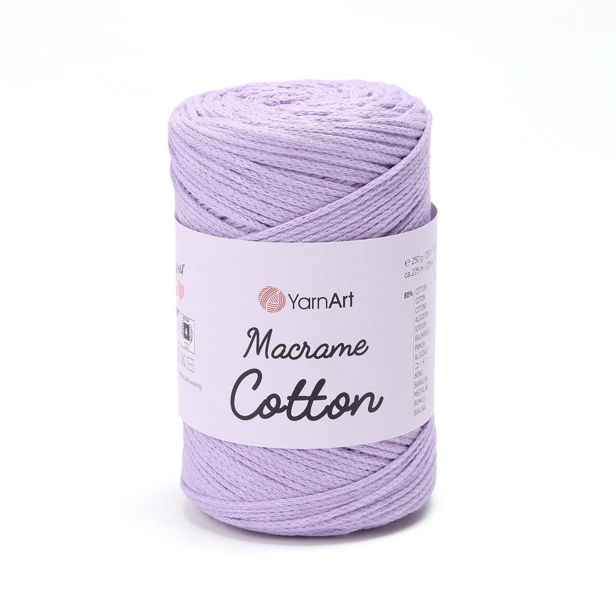 YarnArt Macrame Cotton 765 Lavender – braided macrame cord