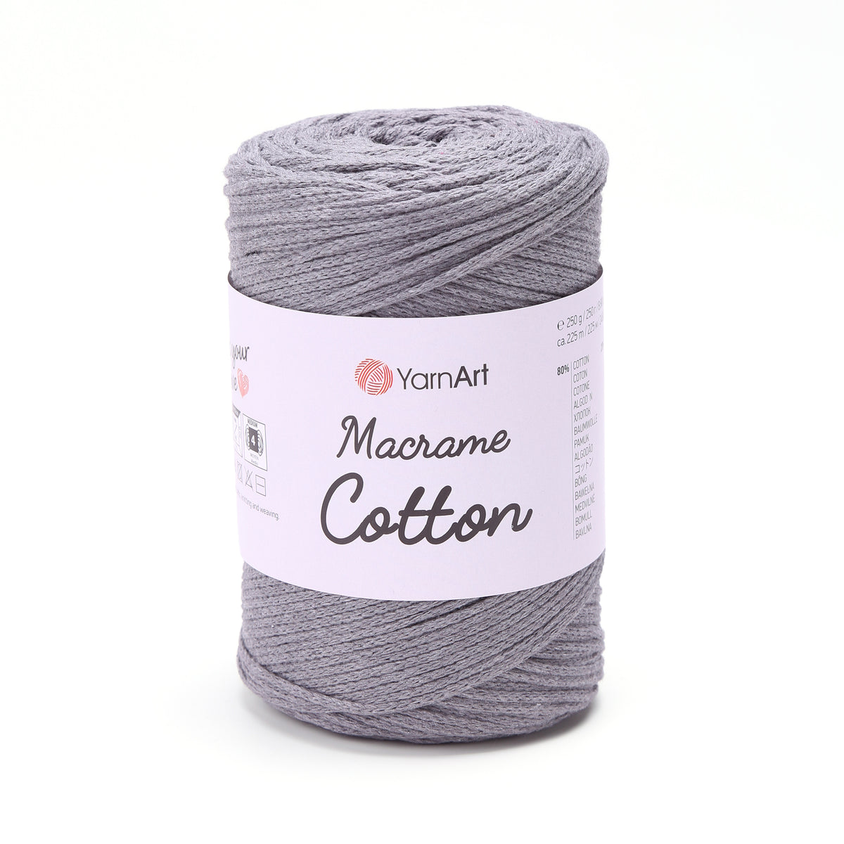 YarnArt Macrame Cotton 774 Slate – braided macrame cord