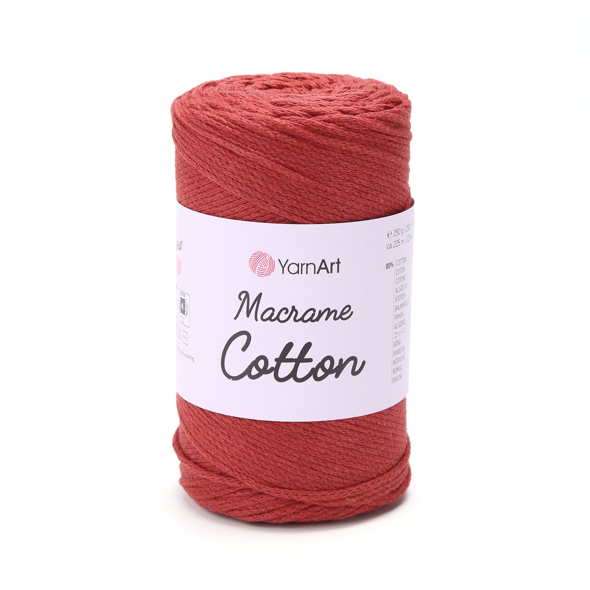 YarnArt Macrame Cotton 785 Brick – braided macrame cord