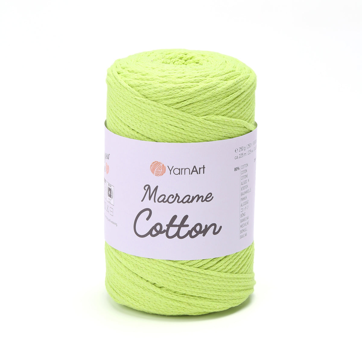 YarnArt Macrame Cotton 801 Lime – braided macrame cord