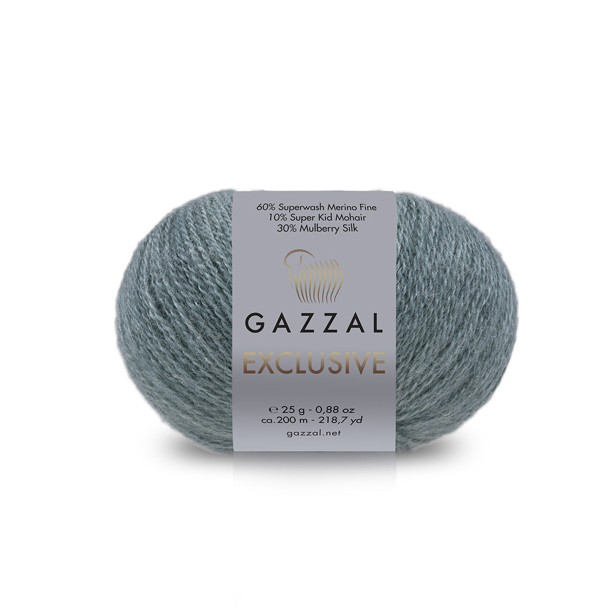 Gazzal Exclusive 9933 Skalūno – merino vilnos, šilko ir moherio siūlai