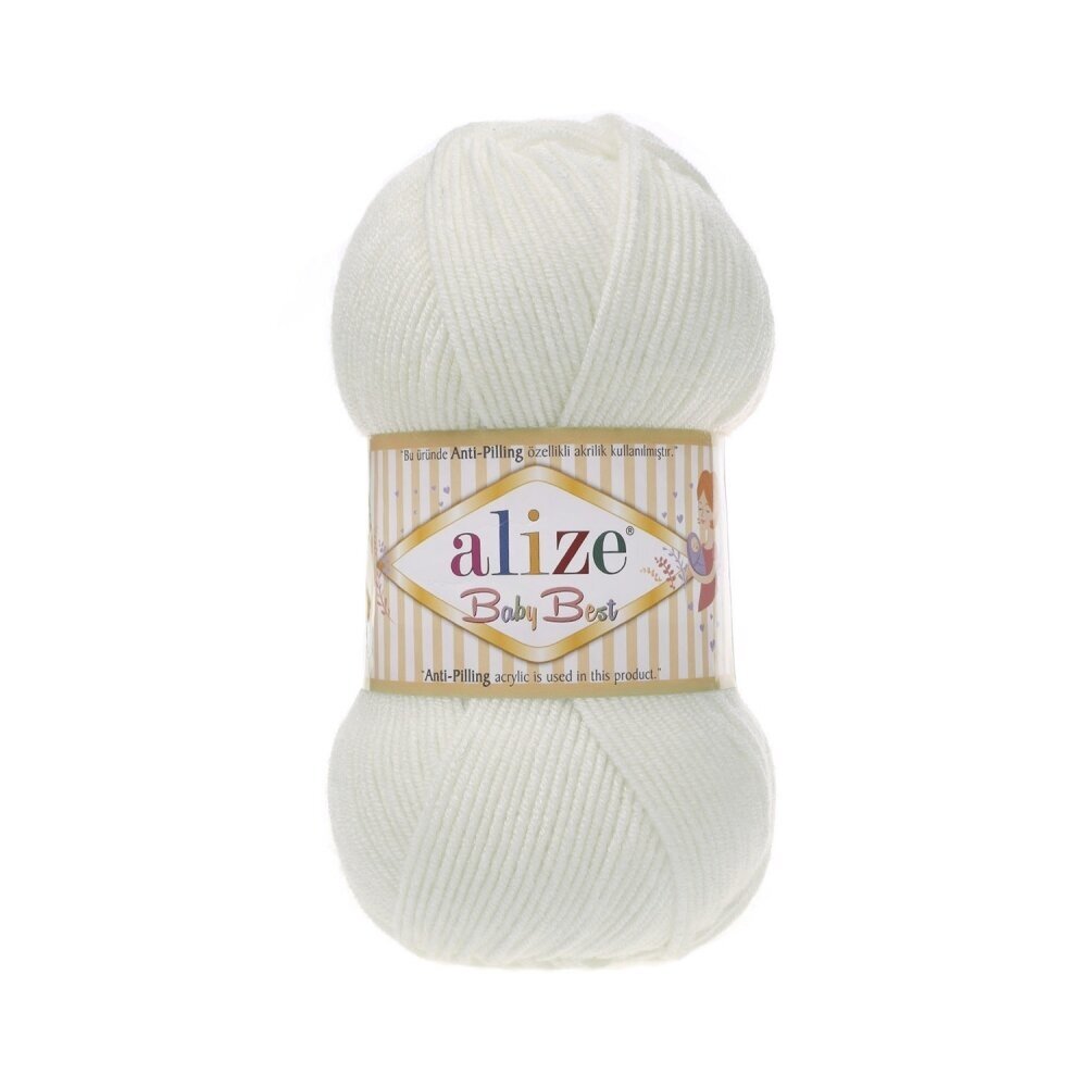 Alize Baby Best 450 Молочно-белый – детская пряжа с бамбуком