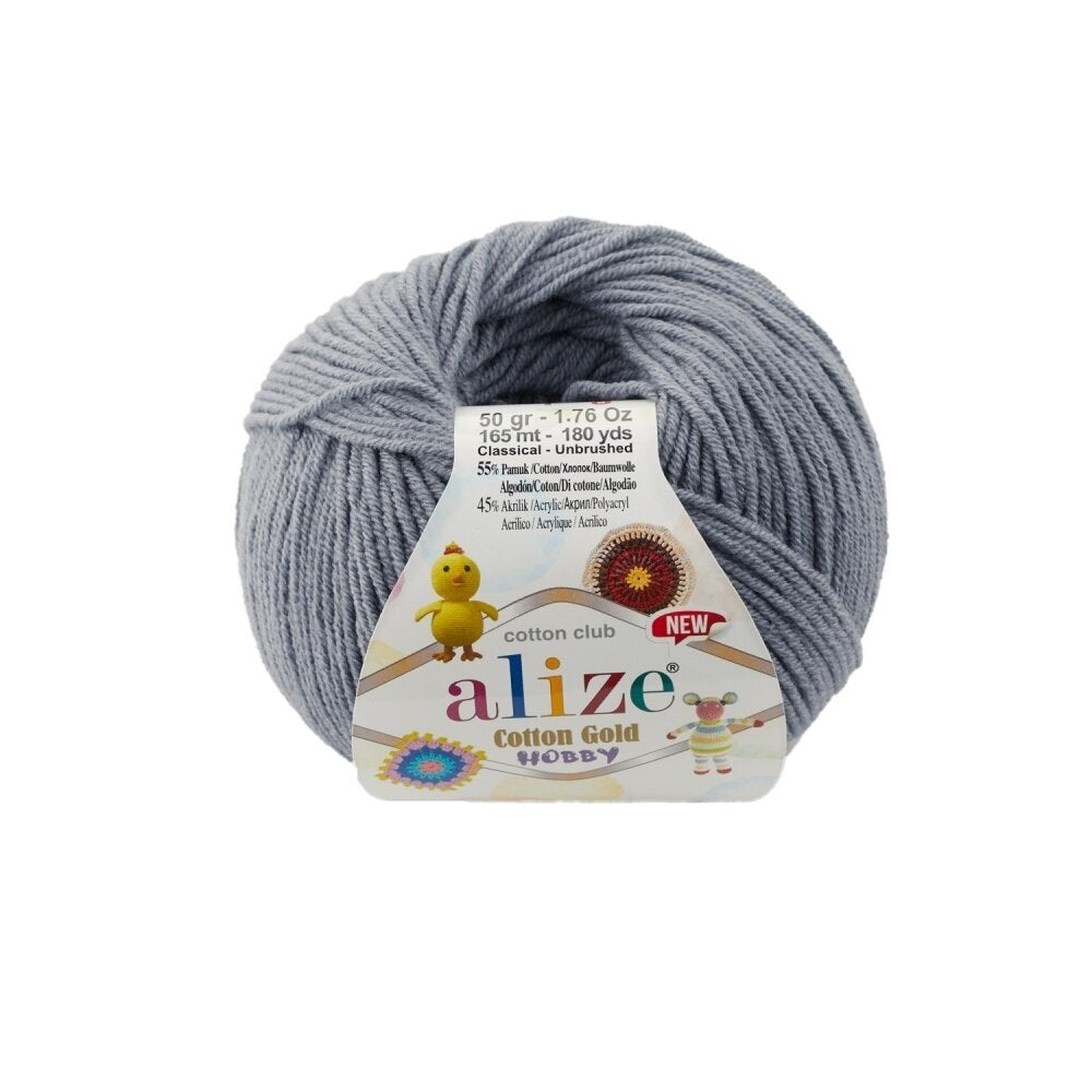 Alize Cotton Gold Hobby 87 Tumši pelēka – kokvilnas un akrila dzija