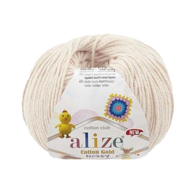 Alize Cotton Gold Hobby 599 Vaniļas – kokvilnas un akrila dzija