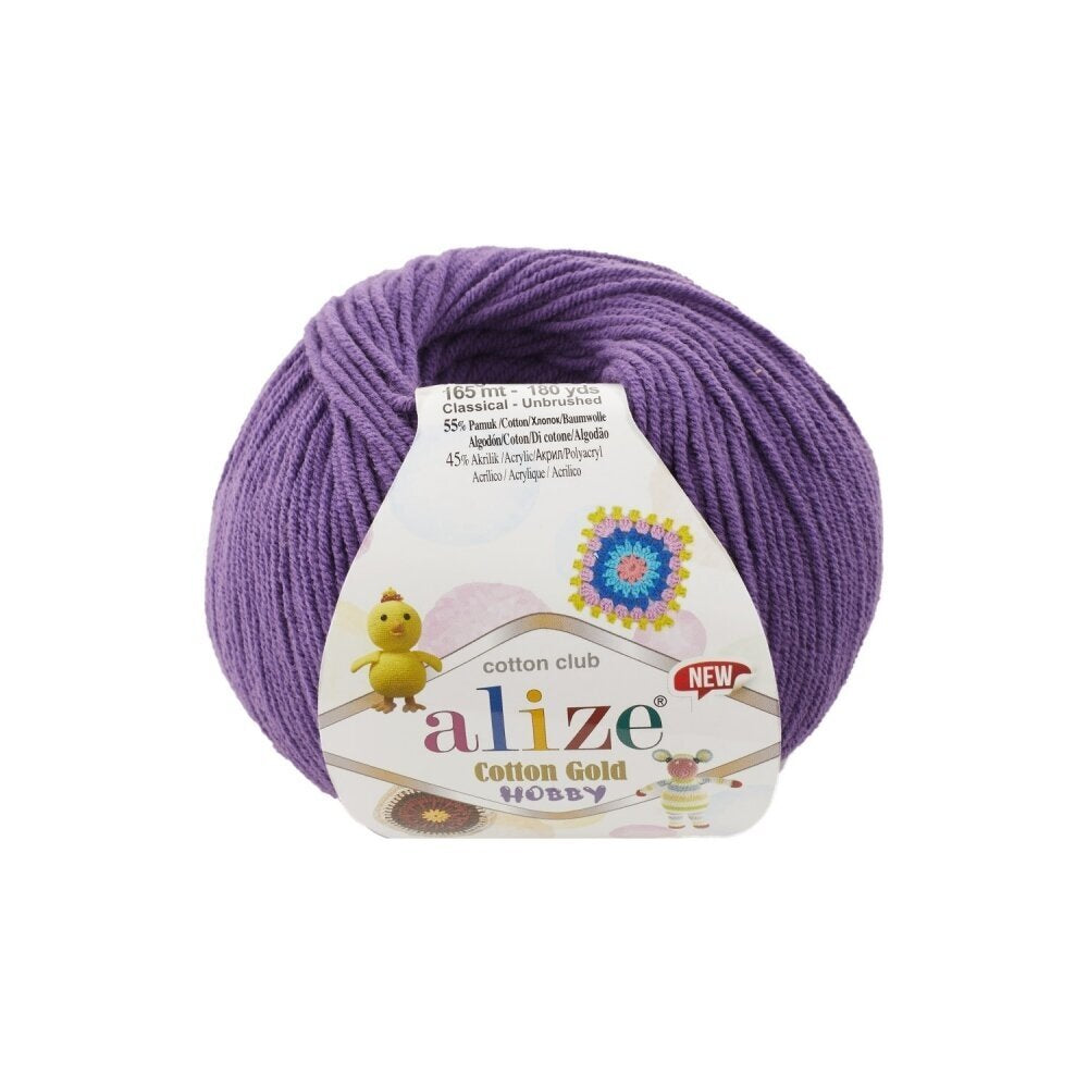 Alize Cotton Gold Hobby 44 Purpura – kokvilnas un akrila dzija