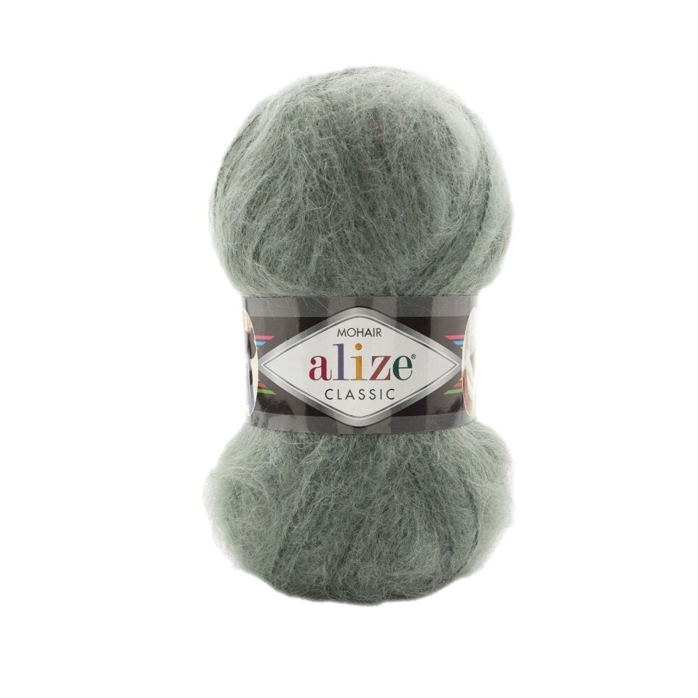 Alize Mohair Classic 180 Vert de gris – fil acrylique avec mohair et laine