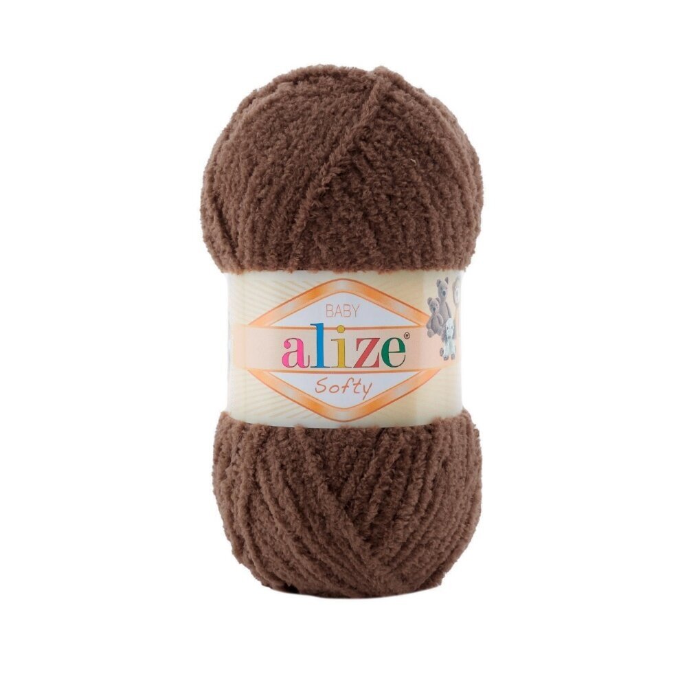 Alize Softy Baby 493 Brun – mjukt babygarn i plysch