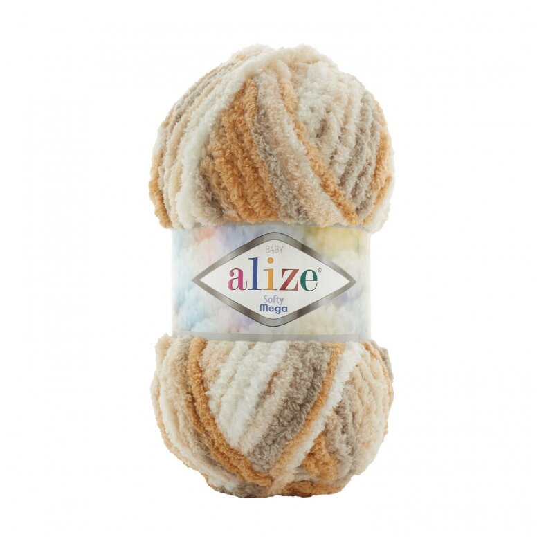 Alize Softy Mega 5926 Karamell ombre – jäme plüüslõng