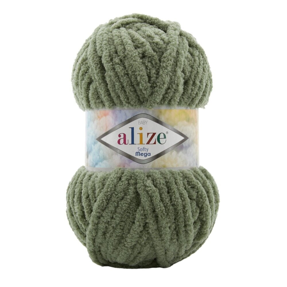 Alize Softy Mega 03 Oliiv – jäme plüüslõng