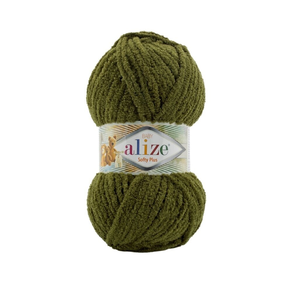 Alize Softy Plus 620 Тёмно-оливковый – толстая плюшевая пряжа
