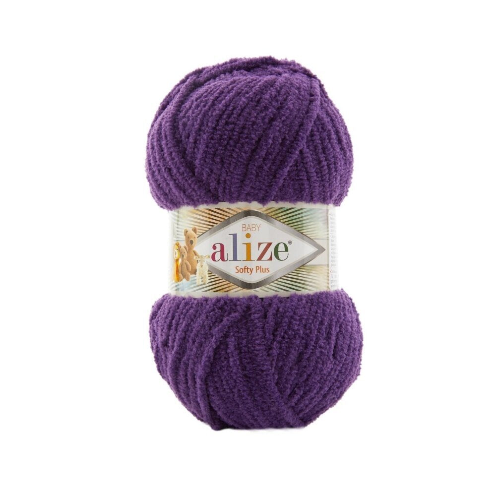 Alize Softy Plus 44 Пурпурный – толстая плюшевая пряжа