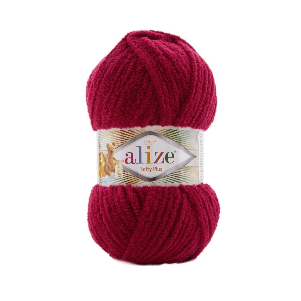 Alize Softy Plus 107 Вишнёвый – толстая плюшевая пряжа