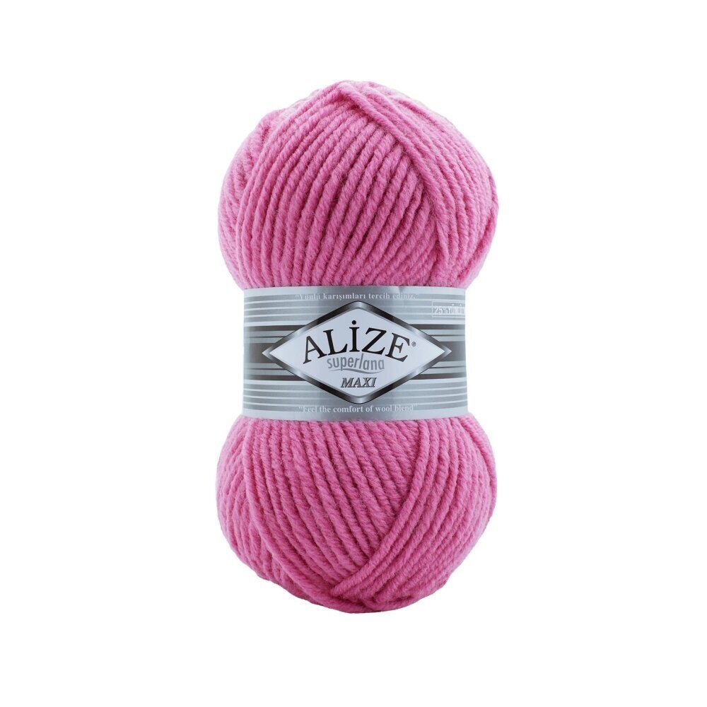 Alize Superlana Maxi 178 Candy Pink – chunky wool acrylic yarn