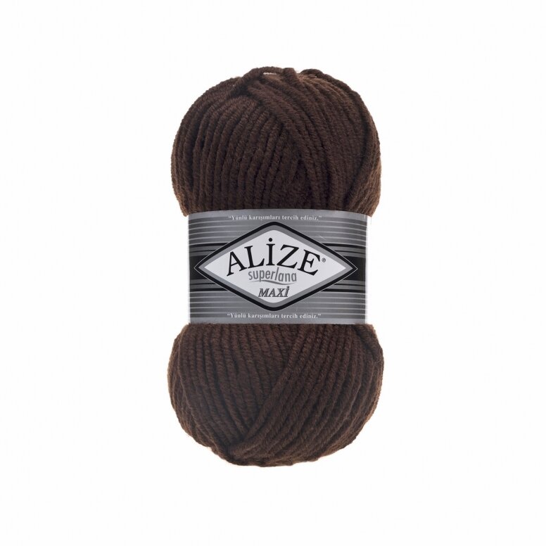 Alize Superlana Maxi 26 Brown – chunky wool acrylic yarn