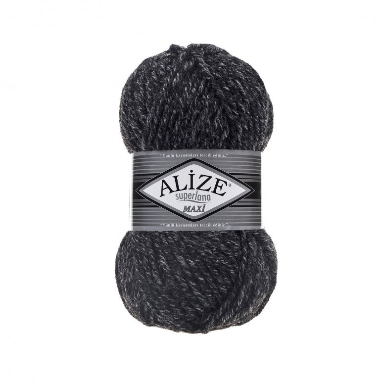 Alize Superlana Maxi 800 Anthracite – chunky wool acrylic yarn