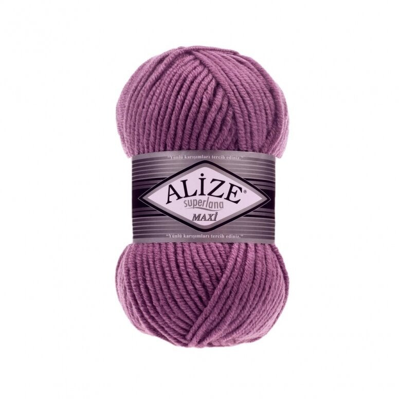 Alize Superlana Maxi 440 Dark Rose – chunky wool acrylic yarn