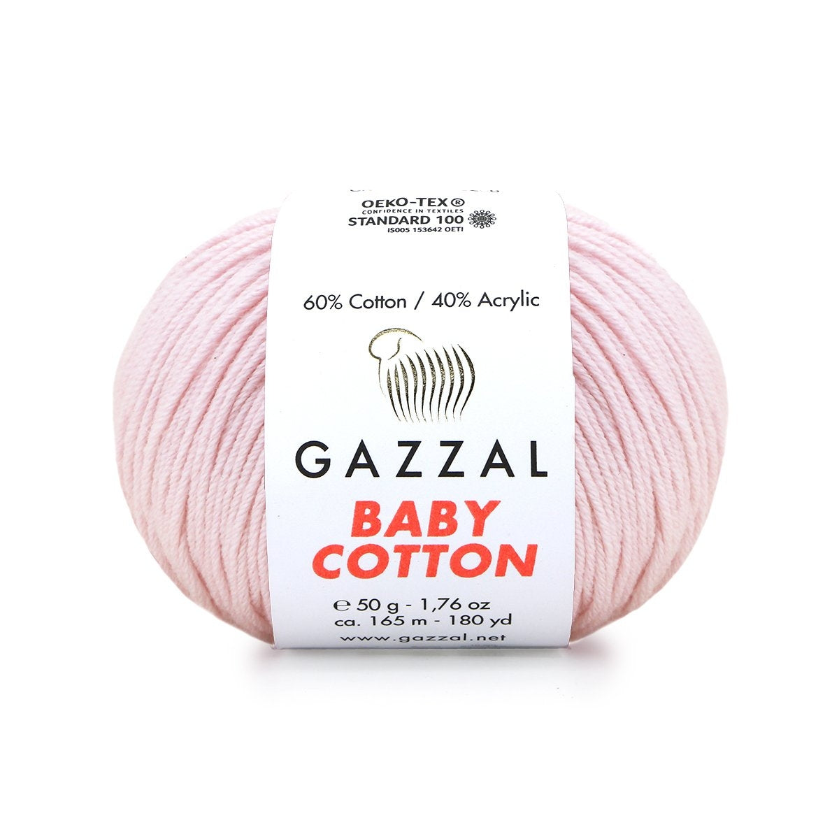 Gazzal Baby Cotton 3411 Rosa confetto – filato baby in cotone e acrilico