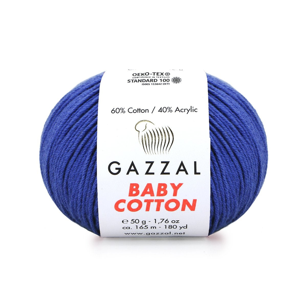 Gazzal Baby Cotton 3421 Blu reale – filato baby in cotone e acrilico