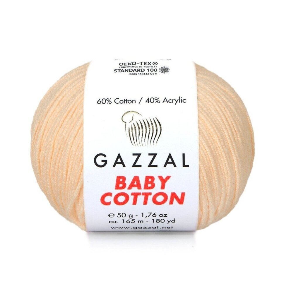 Gazzal Baby Cotton 3469 Pesca – filato baby in cotone e acrilico