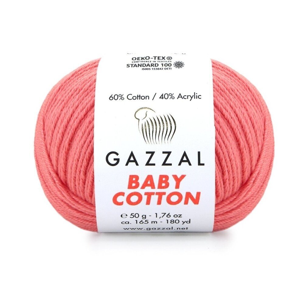 Gazzal Baby Cotton 3435 Salmone – filato baby in cotone e acrilico