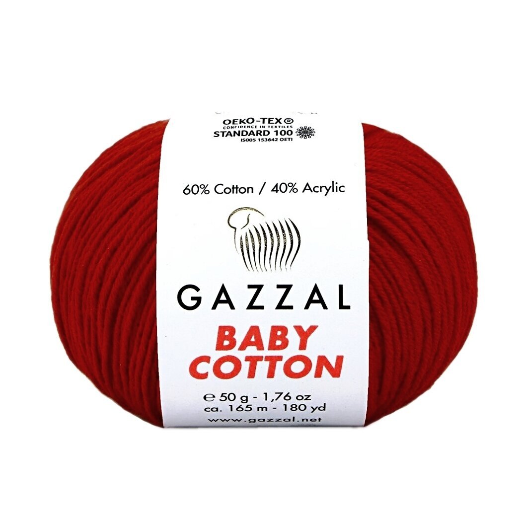 Gazzal Baby Cotton 3439 Ciliegia – filato baby in cotone e acrilico