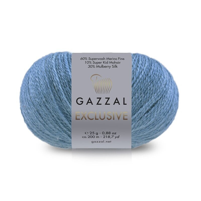Gazzal Exclusive 9936 Vandenyno – merino vilnos, šilko ir moherio siūlai