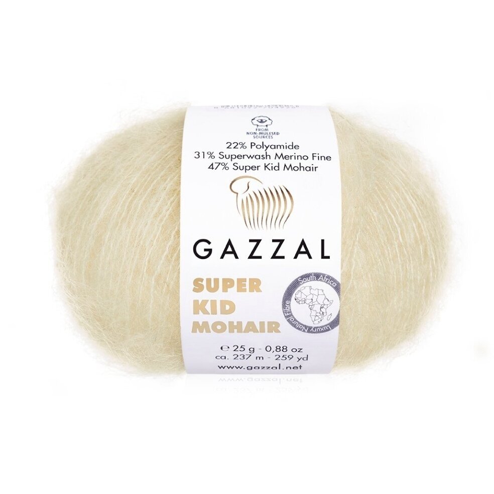 Gazzal Super Kid Mohair 64437 Dramblio kaulo – moherio siūlai su merino