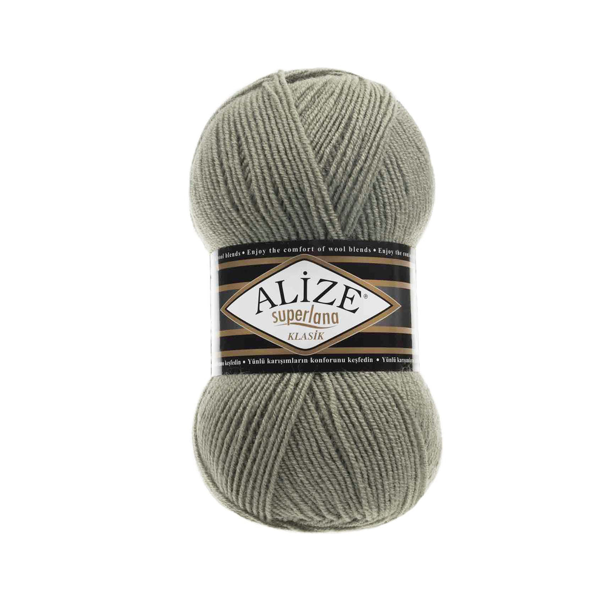 Alize Superlana Klasik 138 Серо-зелёный – пряжа из акрила с шерстью