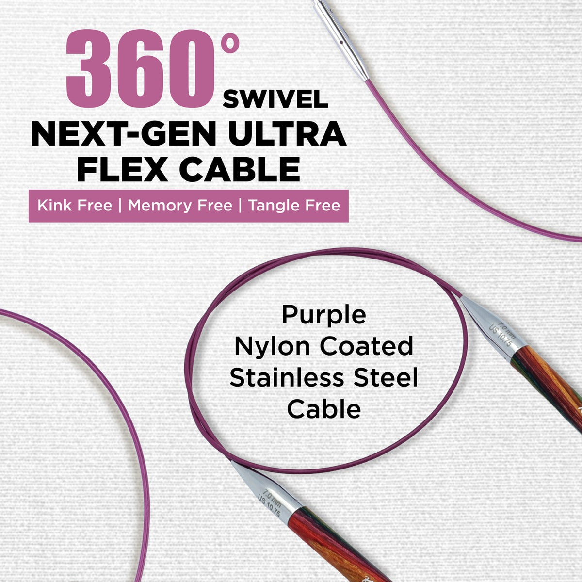 KnitPro Symfonie 2 Fixed Circular Needle with Swivel Cable, 80 cm