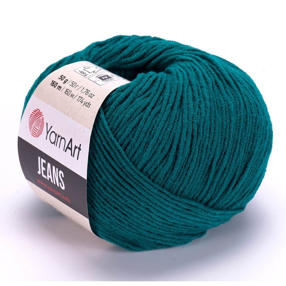 YarnArt Jeans 63 Petrol – bomulls- och akrylgarn