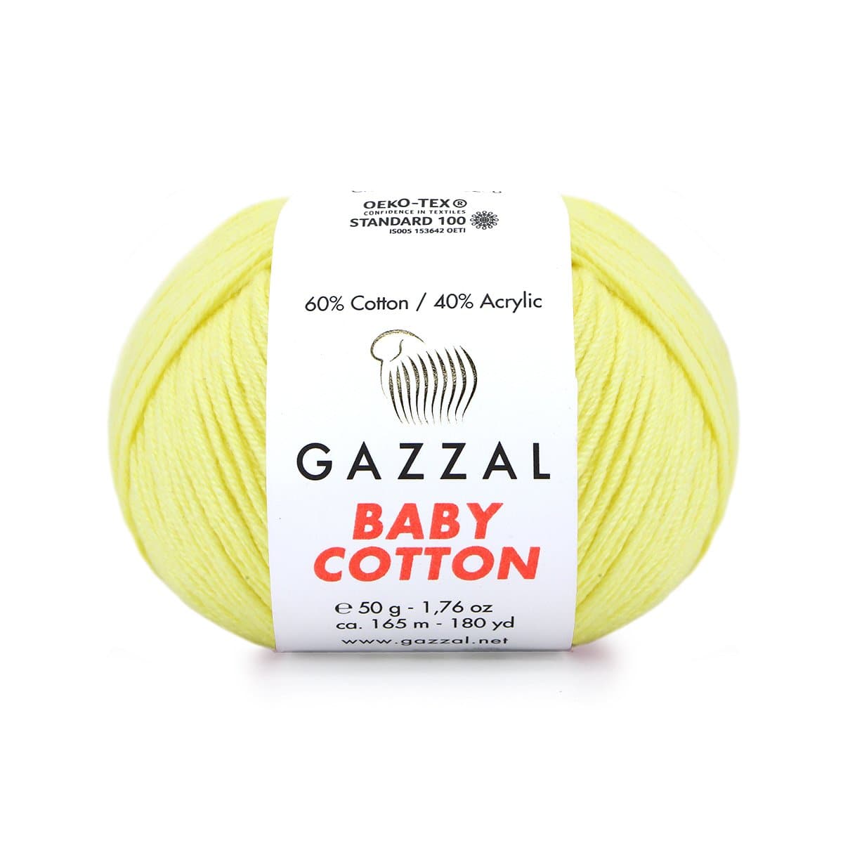 Gazzal Baby Cotton 3413 Giallo chiaro – filato baby in cotone e acrilico