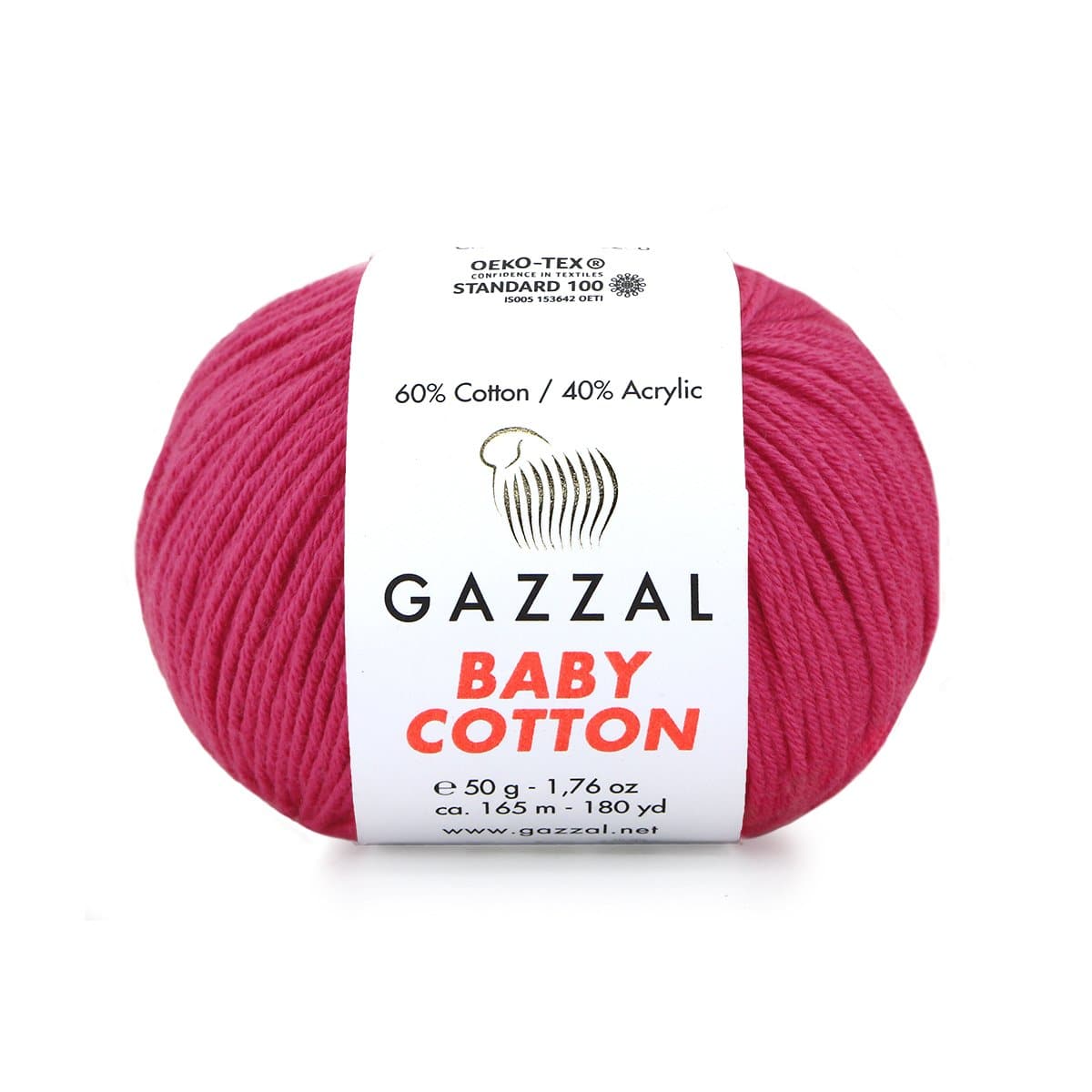 Gazzal Baby Cotton 3415 Lampone – filato baby in cotone e acrilico