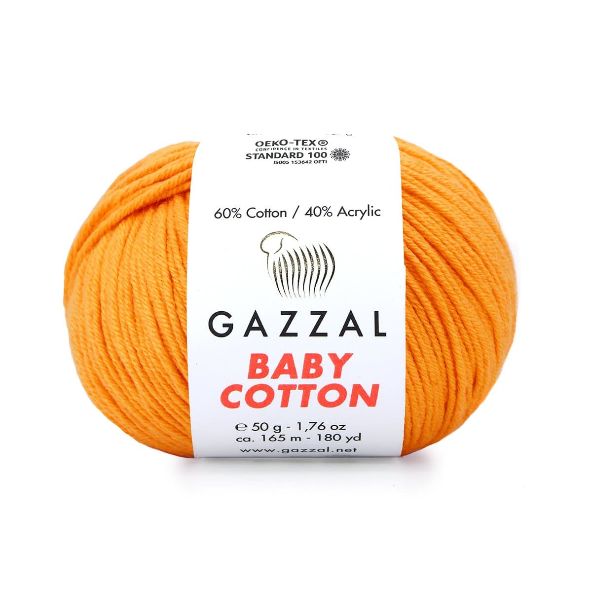 Gazzal Baby Cotton 3416 Mandarino – filato baby in cotone e acrilico