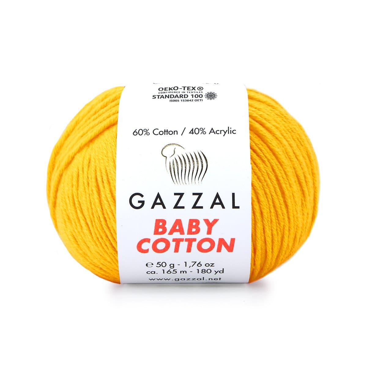 Gazzal Baby Cotton 3417 Giallo – filato baby in cotone e acrilico
