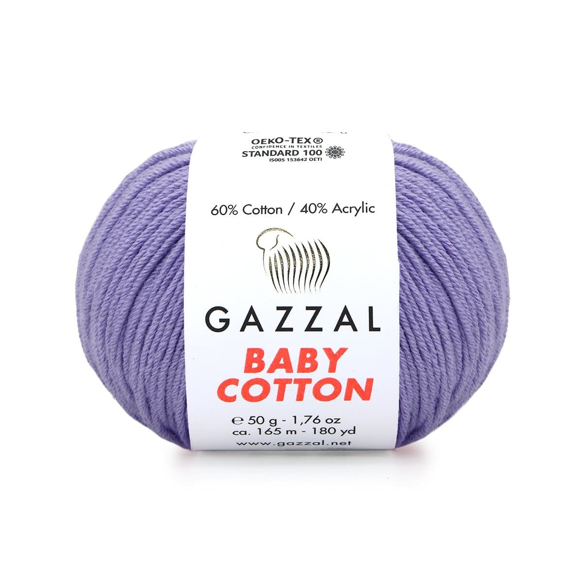 Gazzal Baby Cotton 3420 Glicine – filato baby in cotone e acrilico