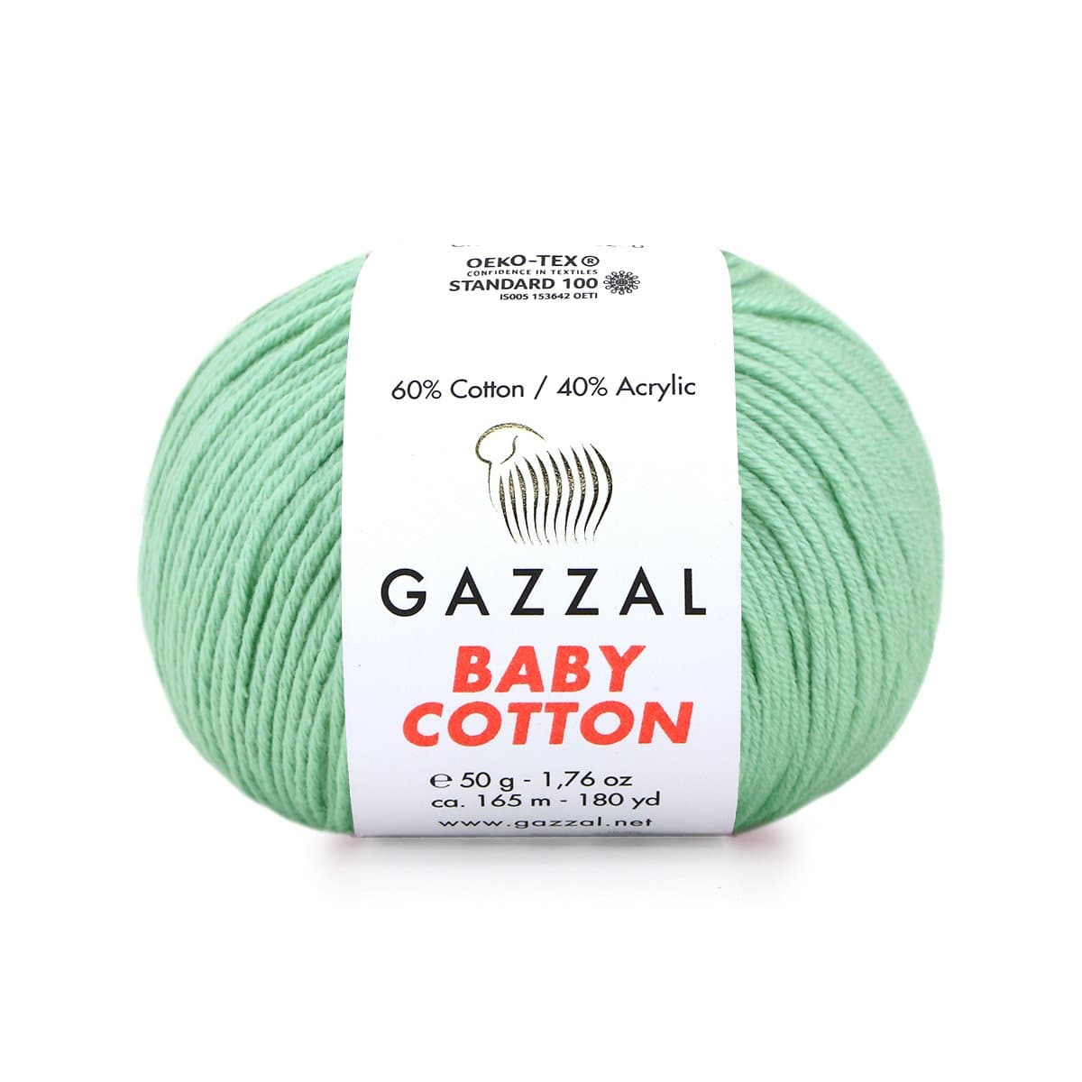 Gazzal Baby Cotton 3425 Menta – filato baby in cotone e acrilico