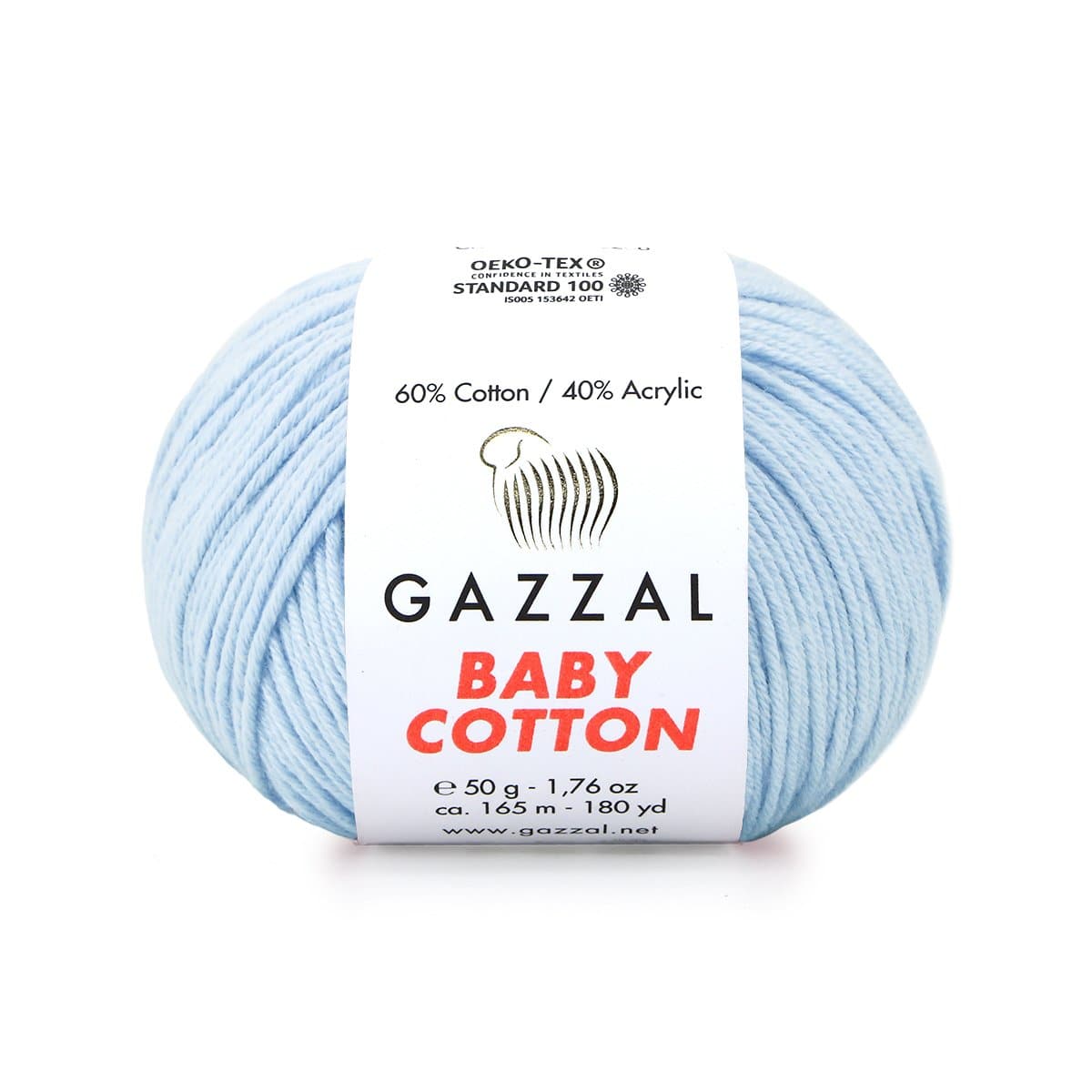 Gazzal Baby Cotton 3429 Azzurro polvere – filato baby in cotone e acrilico