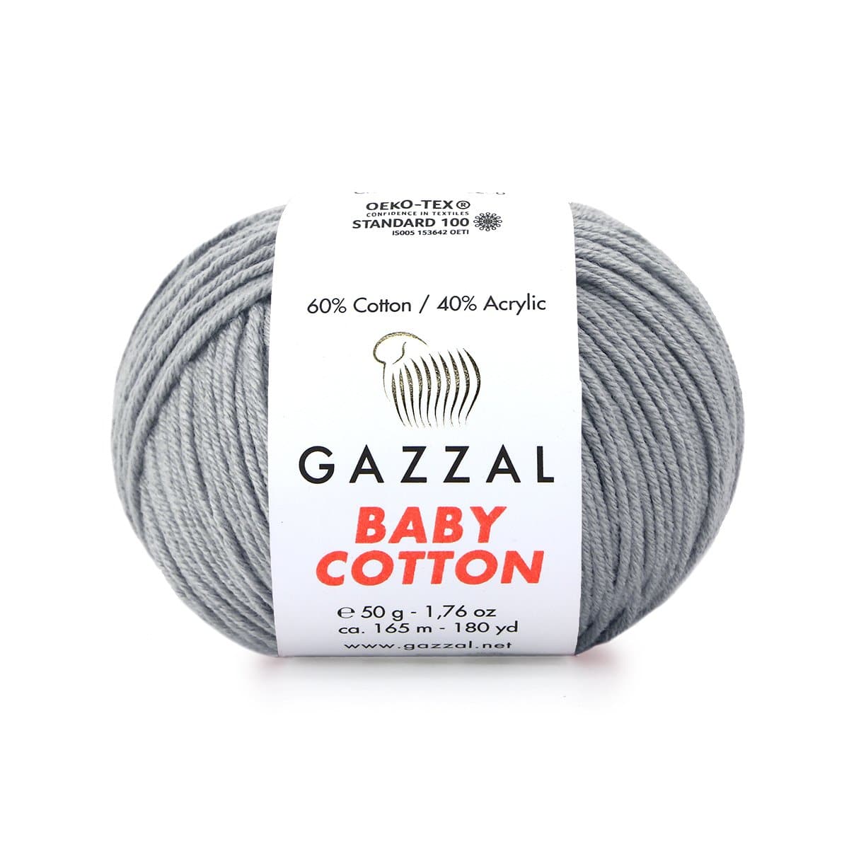 Gazzal Baby Cotton 3430 Grigio – filato baby in cotone e acrilico