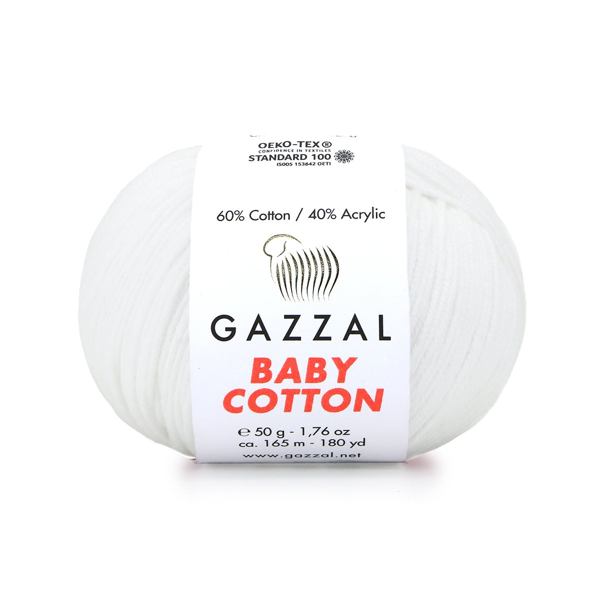 Gazzal Baby Cotton 3432 Bianco – filato baby in cotone e acrilico