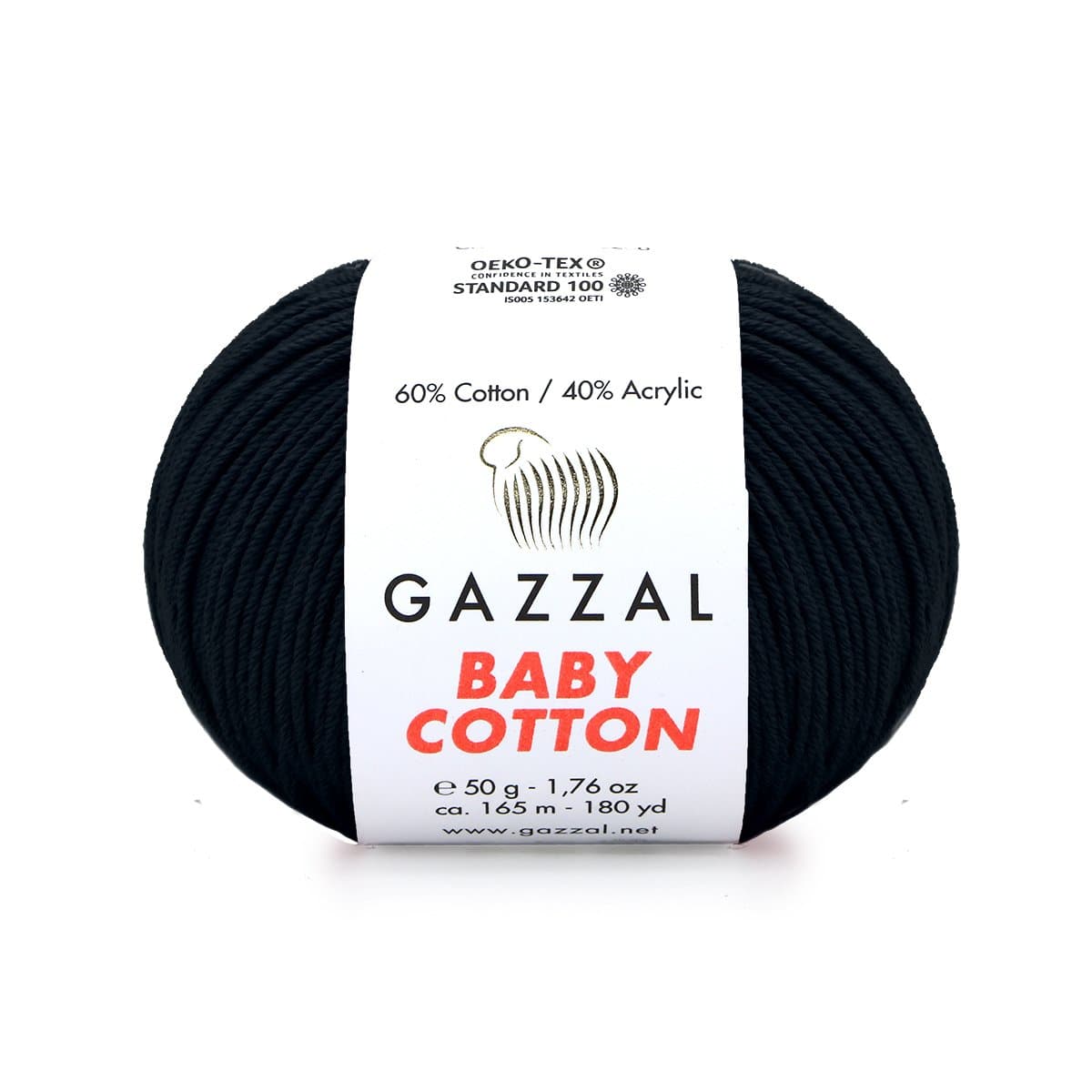 Gazzal Baby Cotton 3433 Nero – filato baby in cotone e acrilico